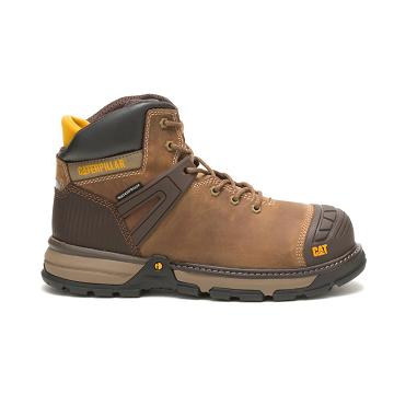 Caterpillar Excavator Superlite Waterproof Soft Kappe Sicherheitsstiefel Herren Kaffee | CAT083-CH
