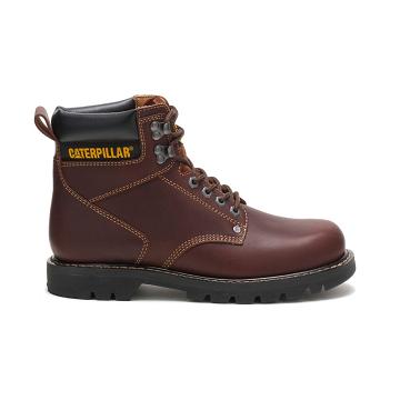 Caterpillar Second Shift Arbeitsstiefel Herren Bordeaux | CAT249-CH
