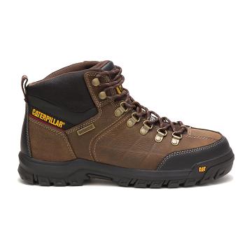 Caterpillar Threshold Waterproof Steel Kappe Wasserdichte Stiefel Herren Kaffee | CAT123-CH