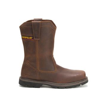 Caterpillar Wellston Pull On Steel Kappe Arbeitsstiefel Herren Kaffee | CAT188-CH